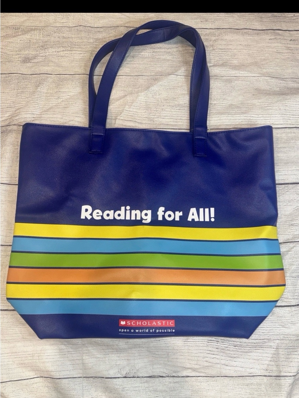 Scholastic Reading For All Blue Tote Bag Book
